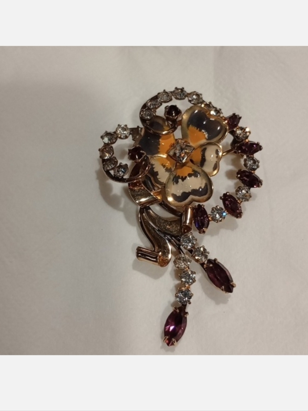 Vintage Carl Art Enamel 12k Cluster Brooch 1940-50s RESERVE FOR @riselwilson